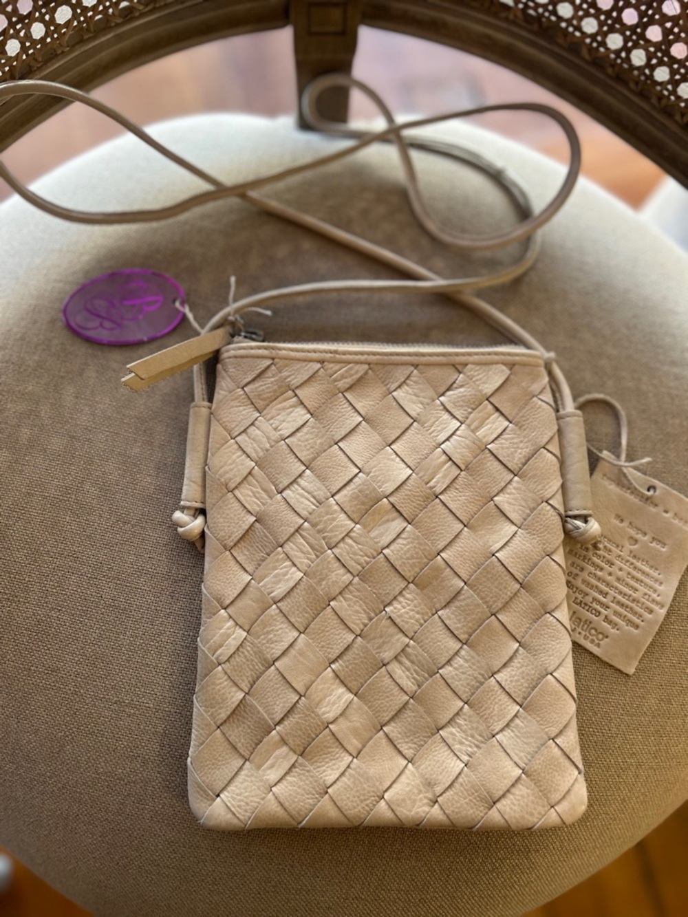 Laticco-Woven Crossbody Bag in Beige